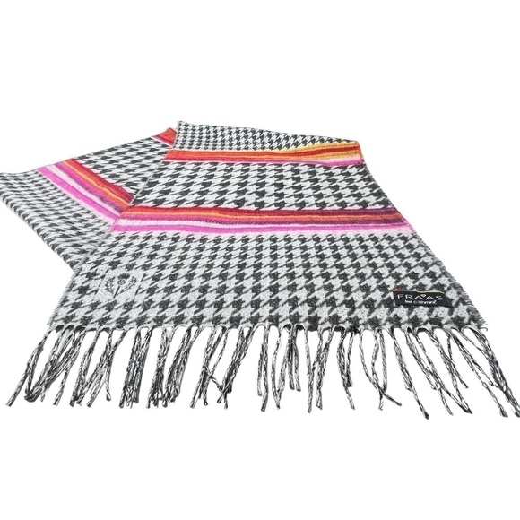 NWOT FRAAS Feel Cashmink Black White Houndstooth Multi Colored Oversized Scarf - Picture 9 of 16